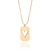 Pingente rommanel retangular coração folheado a ouro Branco Cód. 542363 - comprar online