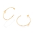 Brinco meia argola flor Rommanel folheado a ouro - comprar online