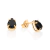 Brinco solitário gota rommanel folheado a ouro com cristais Preto Cód. 526964 - comprar online