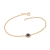 Pulseira rommanel folheada a ouro com pingente flor de zircônias Azul escuro