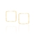 Brinco folheado a ouro quadrado rommanel - comprar online