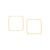 Brinco folheado a ouro quadrado rommanel - comprar online