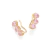 Brinco ear cuff rommanel folheado a ouro com zircônias de coração Rosa claro Cód. 526304