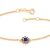 Pulseira rommanel folheada a ouro com pingente flor de zircônias Azul escuro - comprar online
