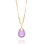 Pingente Rommanel gota folheado a ouro com cristal e zircônia Branco com lilas - comprar online