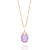 Pingente Rommanel gota folheado a ouro com cristal e zircônia Branco com lilas - comprar online