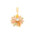 Pingente rommanel flor folheado a ouro flor com pétalas em cristais Colorido Cód. 541075