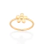 Anel Rommanel skinny flor folheado a ouro