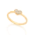 Anel skinny ring rommanel folheado a ouro com coração e zircônias