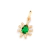 Pingente rommanel gota folheado a ouro com zircônias e cristal Branco com verde Cód. 542366