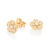 Brinco flor rommanel folheado a ouro com zircônias Branco Cód. 526918 - comprar online