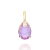 Pingente Rommanel gota folheado a ouro com cristal e zircônia Branco com lilas