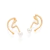Brinco rommanel ear cuff folheado a ouro com zircônais e pérolas sintéticas Branco com perola Cód. 526936