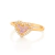 Anel Rommanel coracao folheado a ouro com zircônias branco e lilas - comprar online