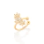 Brinco piercing de pressão flores rommanel folheado a ouro com zircônias