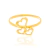 Anel skinny ring Rommanel folheado a ouro com corações vazados - comprar online