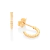 Brinco rommanel meia argola folheada a ouro com zircônias Branco Cód. 526924