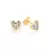 Brinco Rommanel coração folheado a ouro com aplicação de rhodium - comprar online