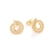 Brinco botão espiral Rommanel folheado a ouro com zircônias - comprar online