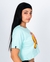 Crop Top Cow Cat Light Blue
