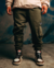 Jogger Basic Cargo Musgo Gabardina Green