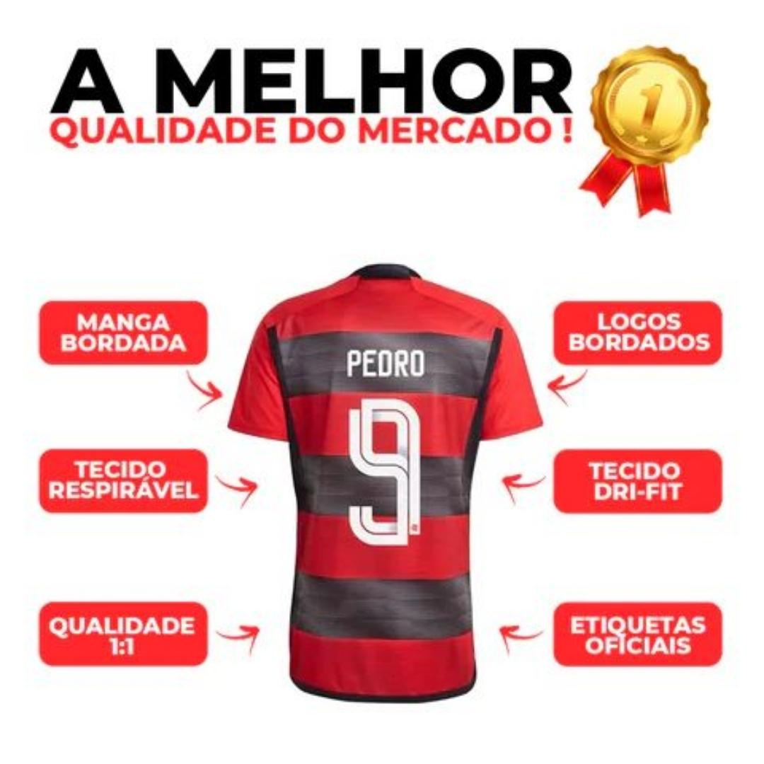 Camisa Oficial Adidas Cr Flamengo I 23/24 Feminina Vermelho e Preto - Lumman