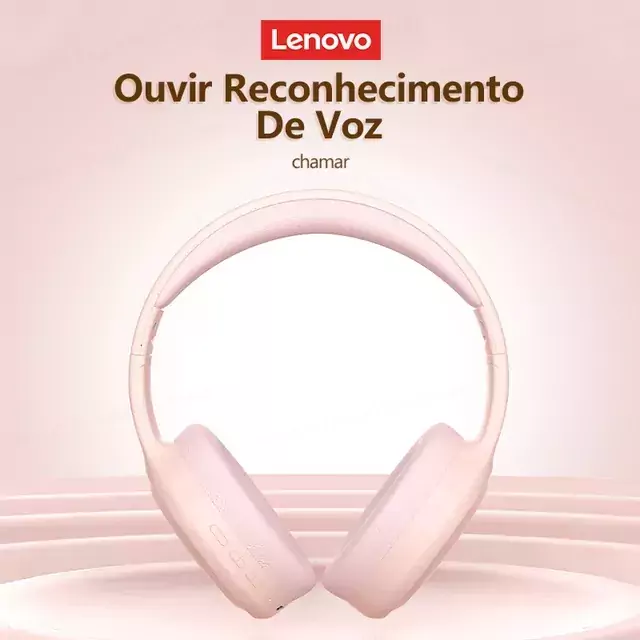 Lenovo-Auscultadores Bluetooth Sem Fio Originais, Auscultadores