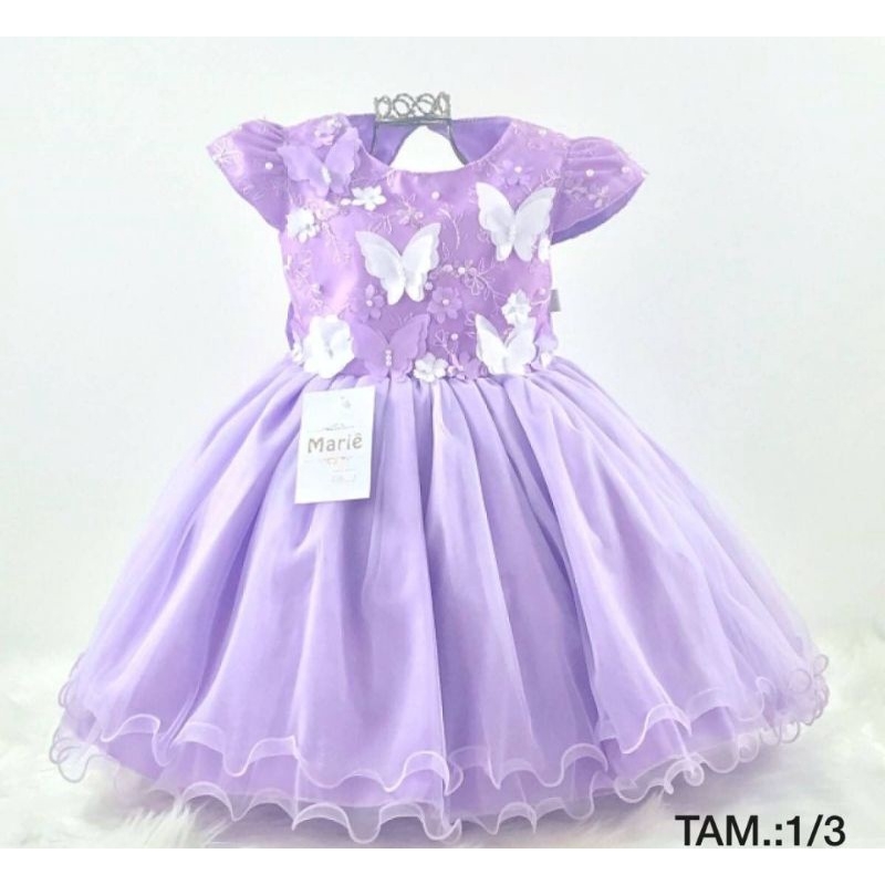 Vestido Infantil Marie Festa Princesa Baby Luxo Feminino