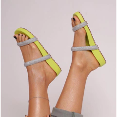 Sandália Papete Feminina Strass - Pitty Shoes