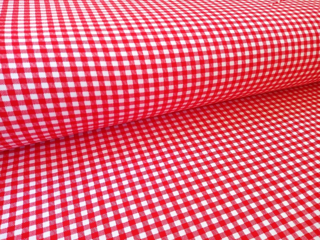 Tecido Tricoline Xadrez Vermelho, 100% Algodão, 50cm x 1,50m