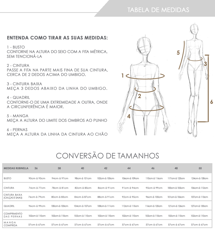 Tabela de medidas