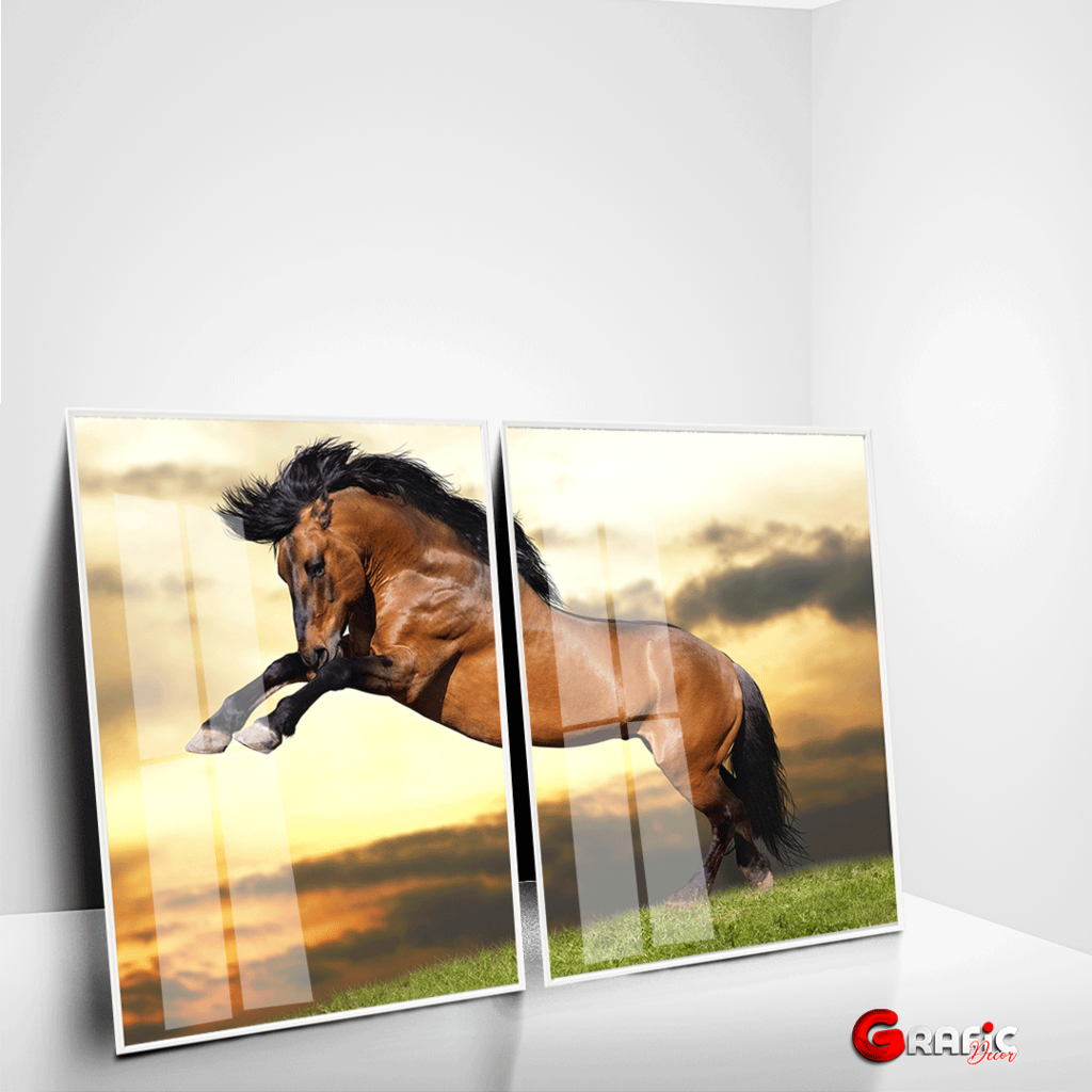 Quadro Infantil Filhote Cavalo Marrom