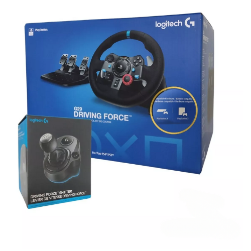 Volante Logitech G29+câmbio Driving Force Shifter P/ Ps4 Pc