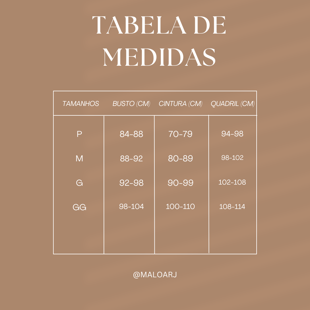 Tabela de Medidas