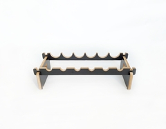 Imagen de Vinoteca Apilable para 6 Botellas - Elegante Diseño en MDF Negro Mate