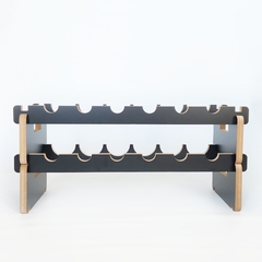 Vinoteca Apilable para 6 Botellas - Elegante Diseño en MDF Negro Mate en internet