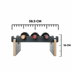 Imagen de Vinoteca Apilable para 3 Botellas - Elegante Diseño en MDF Negro Mate