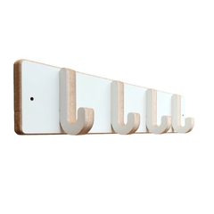Perchero Nórdico Moderno Madera Mdf Blanco + Accesorios