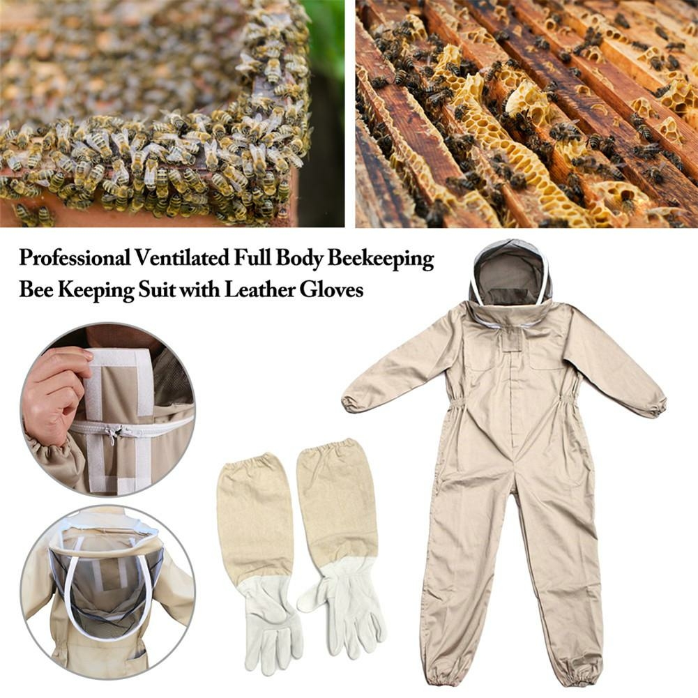 Roupa de proteção de apicultura com luvas G/GG/2GG, respirável e