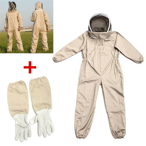 Roupa de proteção de apicultura com luvas G/GG/2GG, respirável e