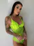 Body Donatela - Renda - Bicolor Amarelo Neon - Soe Le Marché