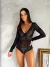 Body Hool - Manga Longa em Renda com Aro Manu - Preto - comprar online