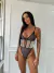 Body Kardashian - Body de Alcinha em Tule - Branco/Preto/Nude