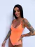 Body Low - Alcinha Tecido Canelado - Laranja Neon na internet