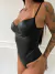 Body Maiden - Alcinha com Aro de Couro P.U. - Preto - loja online