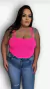 Body Mandy - Alcinha Decote Reto Plus - Pink