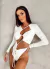Body Miss - Manga Longa com Recortes - Off White na internet