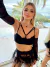 Conjunto Athena - Strappy + Cinta Liga Correntes + Calcinha Regulável - Preto na internet