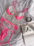 Conjunto Lovella - Cropped Alcinha com Aro + Calcinha + Cinta Liga Renda - Rosa/Branco