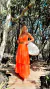 Conjunto Shades - Cropped + Saia Longa - Laranja Neon